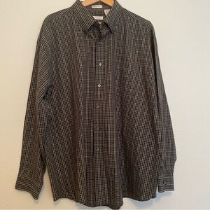 Van Heusen Button Down Long Sleeve‎ Shirt Men’s XXL Wrinkle Free Plaid